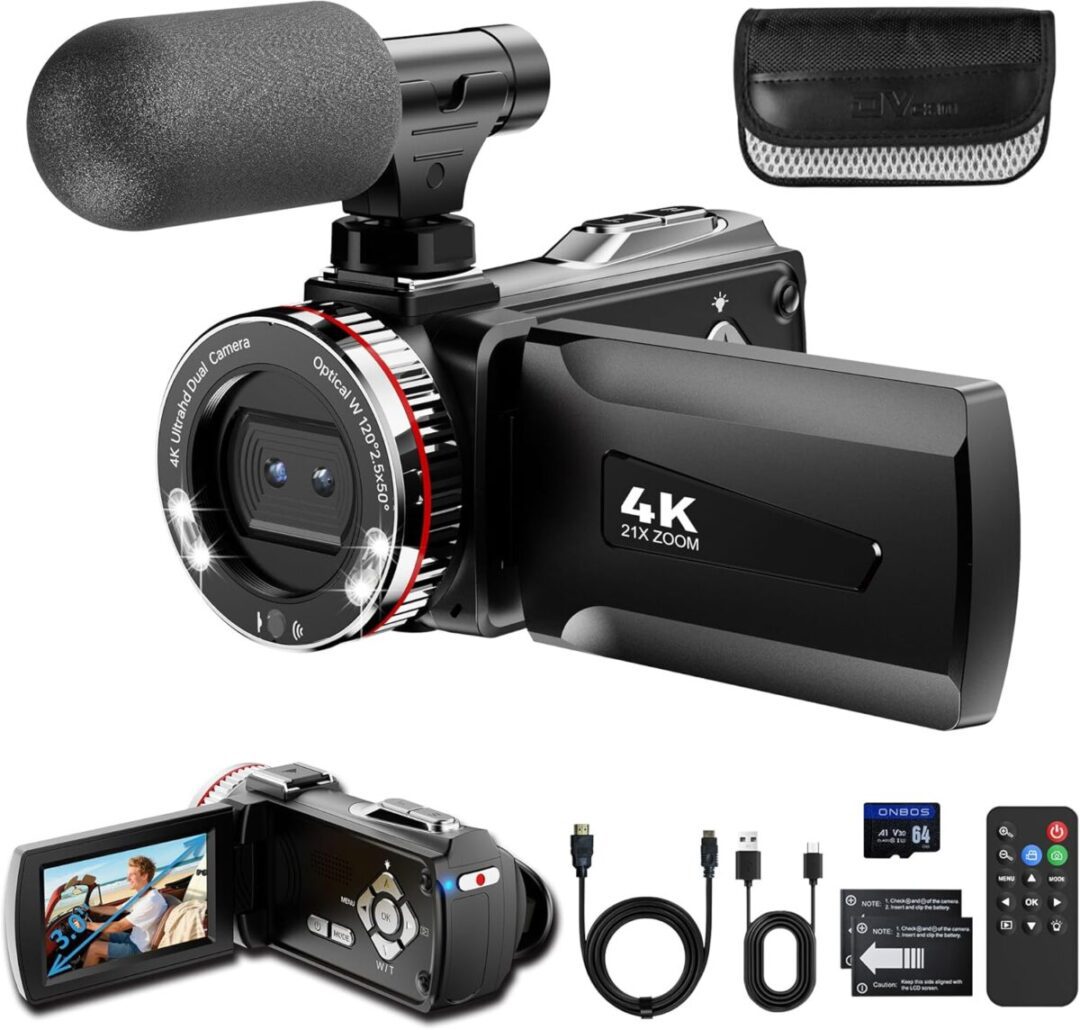 Caupureye Cámara de Video 4K Videocámara 48 MP
