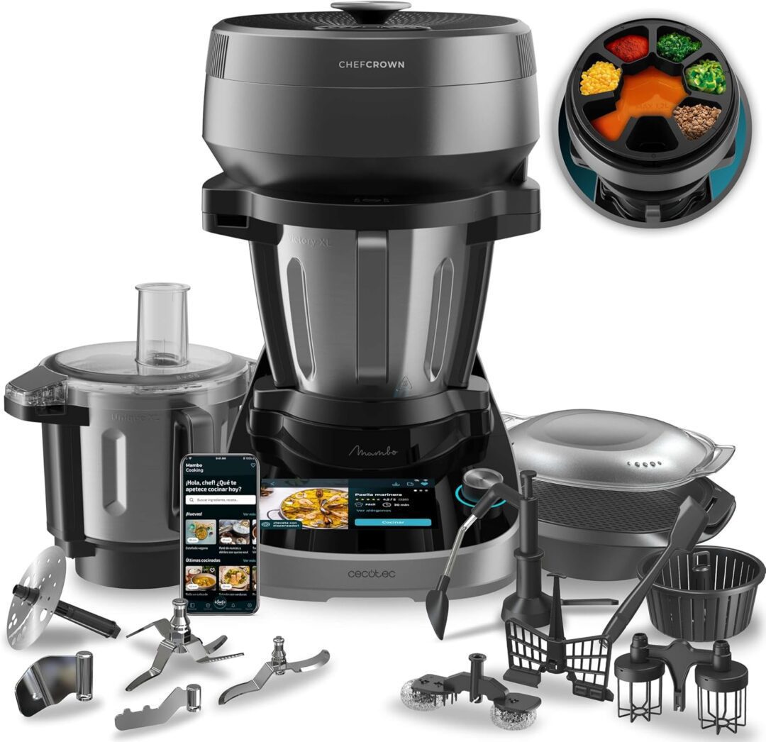 Cecotec Robot de Cocina Multifunción con Dispensador de Alimentos Mambo CooKing Total Gourmet