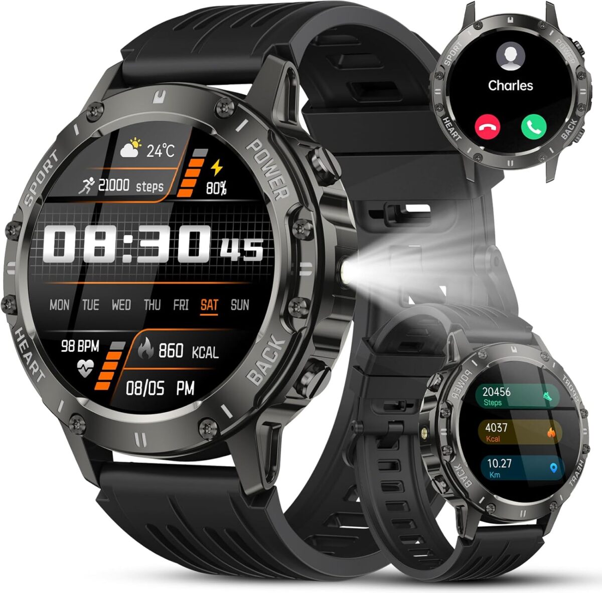 Reloj Inteligente Hombre Militar